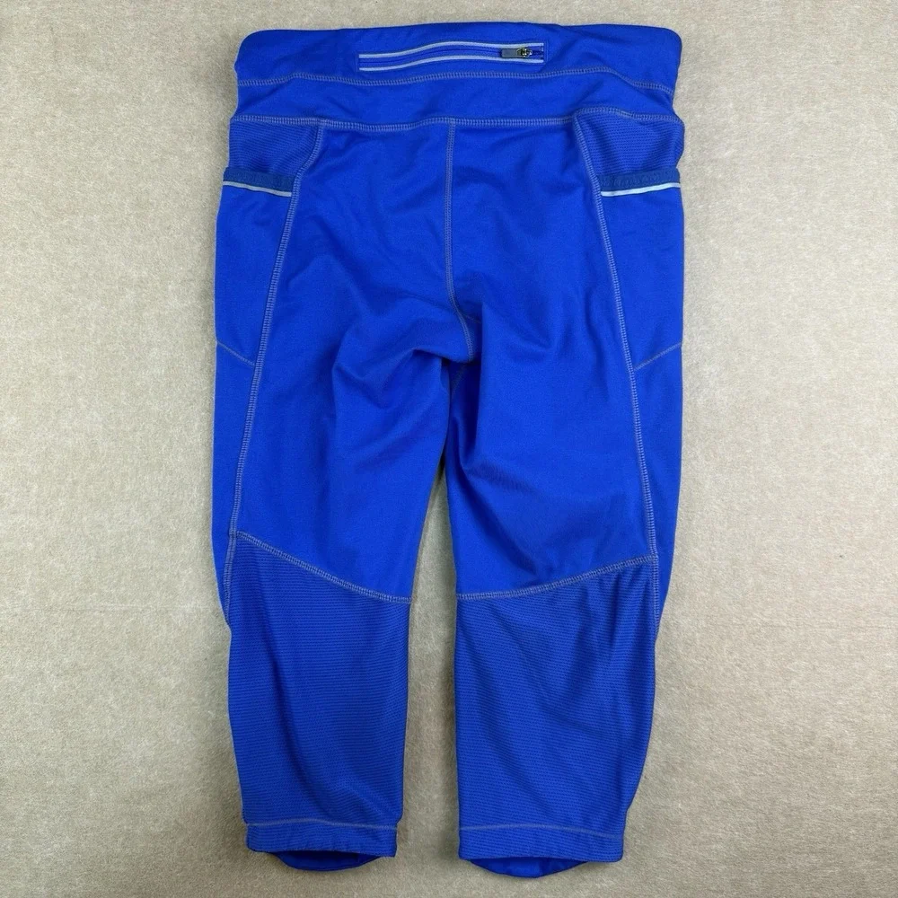 Athleta Leggings Womens Size XS Blue‎ Capri  Activewear Reflective Zip Pocket